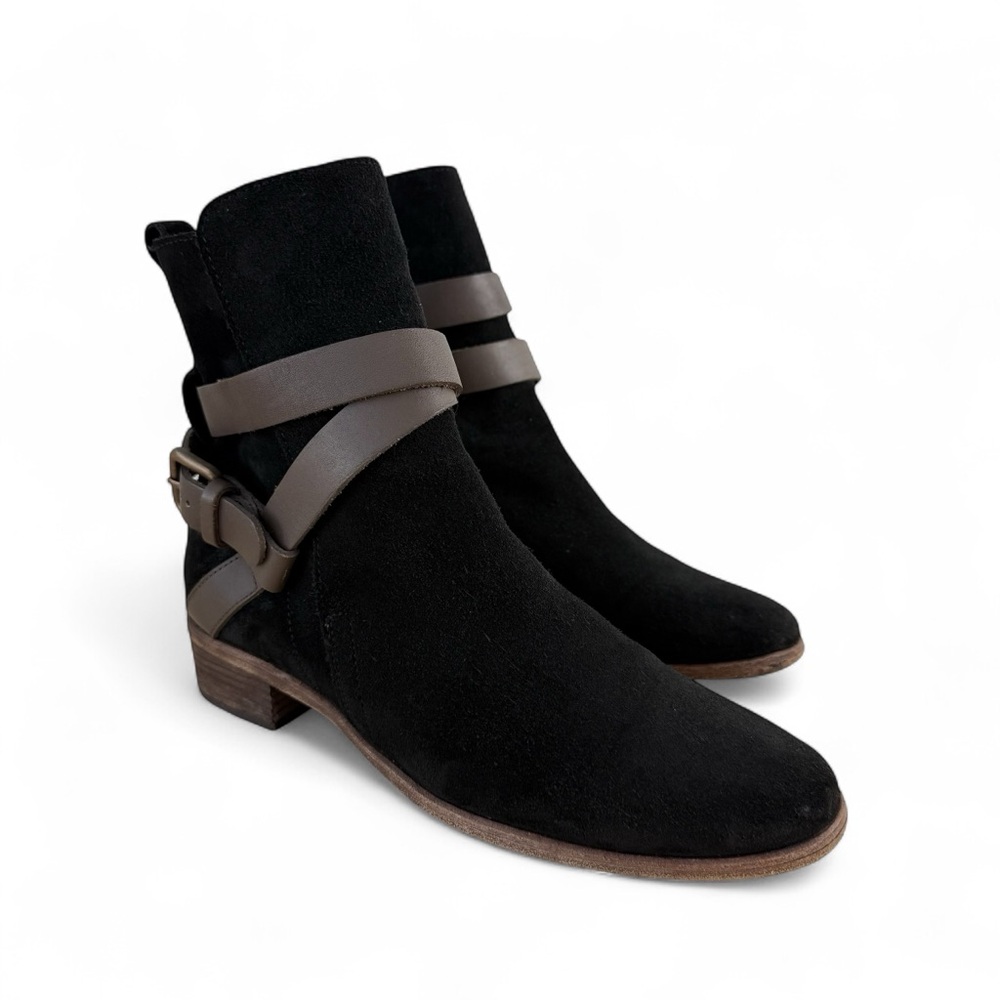 See by Chloe Janis Black Suede Ankle Boots Sz 37 EU 7 US